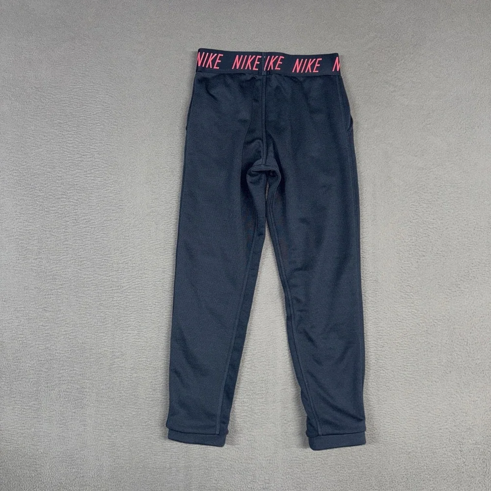 Nike Dri Fit Training Pants Womens Medium Blue Gray Straight Core Studio Stretch